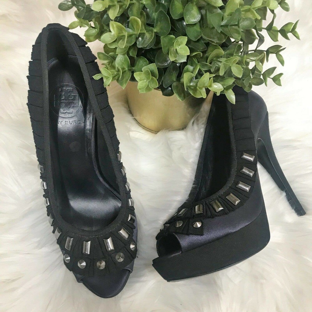 Tory Burch Erinn Satin Platform Heels 6.5